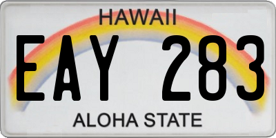 HI license plate EAY283