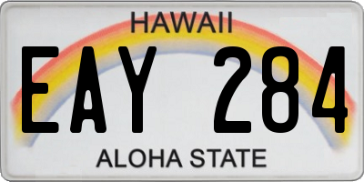 HI license plate EAY284