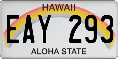 HI license plate EAY293