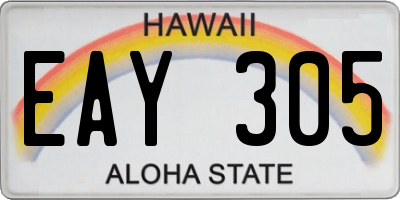 HI license plate EAY305