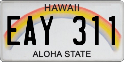 HI license plate EAY311