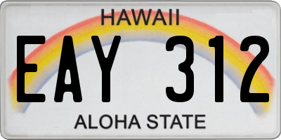 HI license plate EAY312