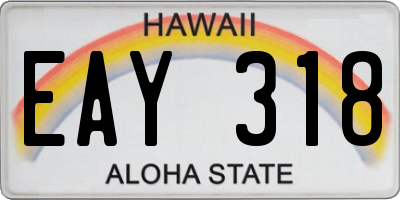 HI license plate EAY318