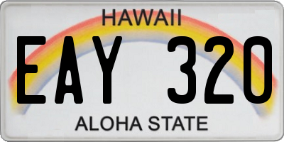 HI license plate EAY320