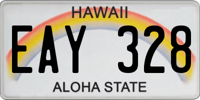 HI license plate EAY328