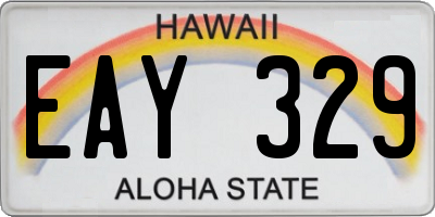 HI license plate EAY329