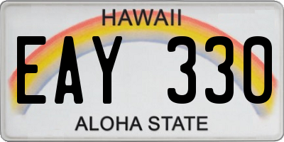 HI license plate EAY330