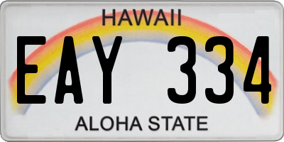 HI license plate EAY334