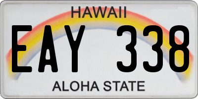 HI license plate EAY338