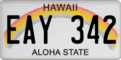 HI license plate EAY342