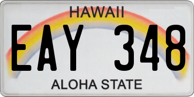 HI license plate EAY348