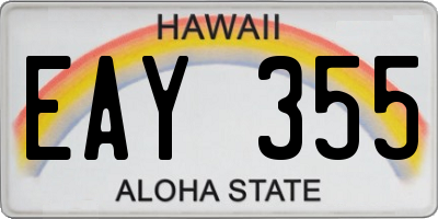 HI license plate EAY355