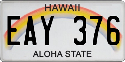 HI license plate EAY376