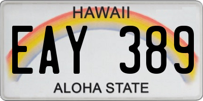 HI license plate EAY389