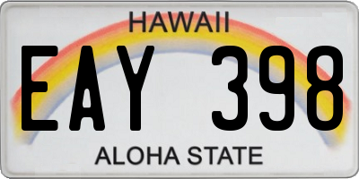 HI license plate EAY398