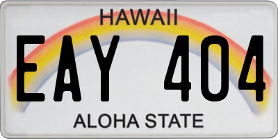 HI license plate EAY404