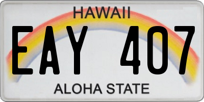 HI license plate EAY407