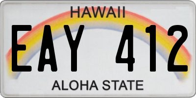 HI license plate EAY412