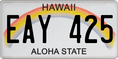 HI license plate EAY425