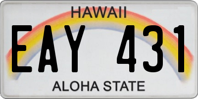 HI license plate EAY431