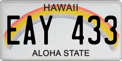 HI license plate EAY433