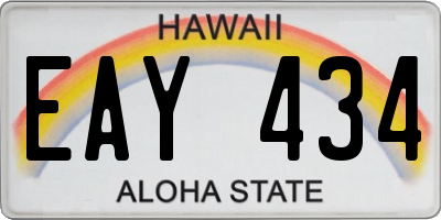 HI license plate EAY434