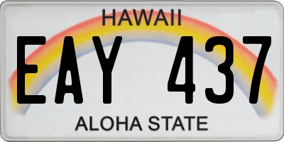 HI license plate EAY437
