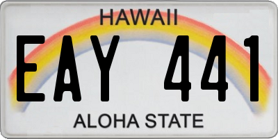 HI license plate EAY441