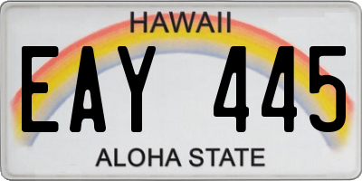 HI license plate EAY445