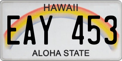 HI license plate EAY453