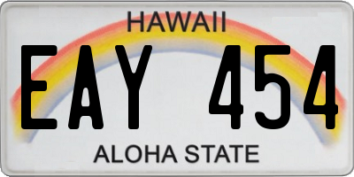 HI license plate EAY454
