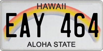 HI license plate EAY464