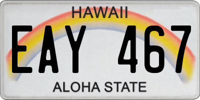HI license plate EAY467