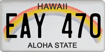 HI license plate EAY470