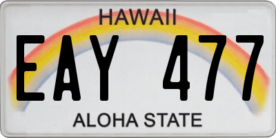 HI license plate EAY477