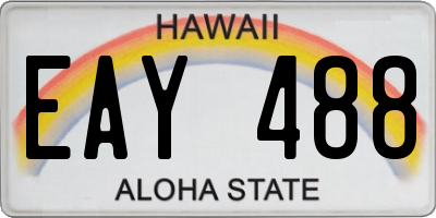 HI license plate EAY488