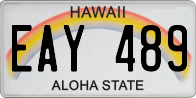 HI license plate EAY489