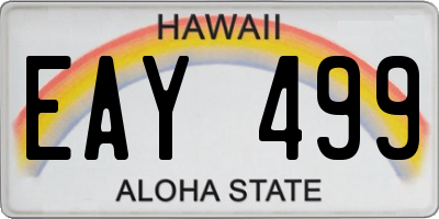 HI license plate EAY499