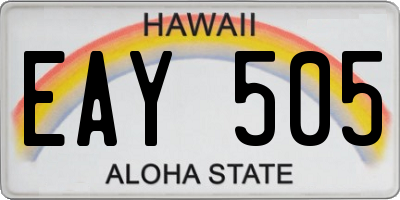 HI license plate EAY505