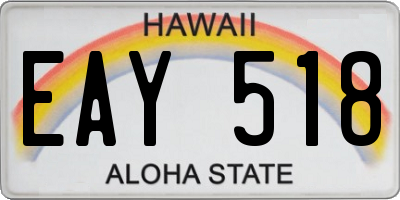 HI license plate EAY518