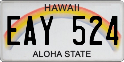 HI license plate EAY524