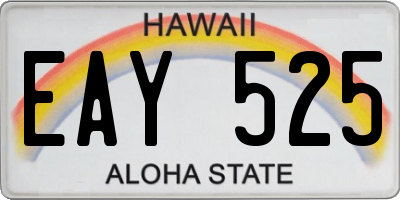 HI license plate EAY525