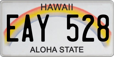 HI license plate EAY528