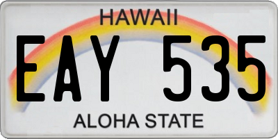 HI license plate EAY535