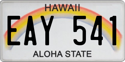 HI license plate EAY541