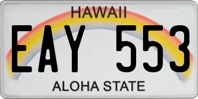 HI license plate EAY553