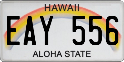 HI license plate EAY556