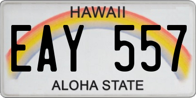 HI license plate EAY557