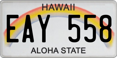 HI license plate EAY558