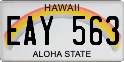 HI license plate EAY563